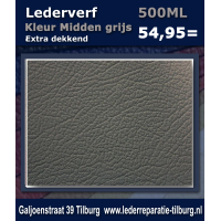 Lederverf middengrijs 500ml