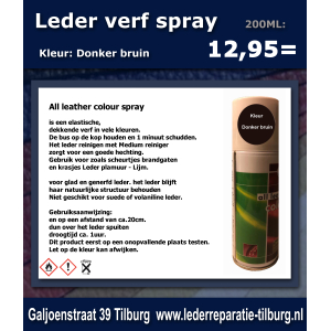 Lederverf spuitbus Donker bruin